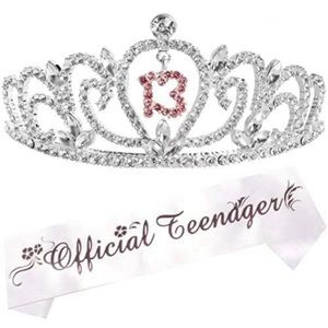 13th Birthday Sash and Tiara for Girls - Fabulous Set:
